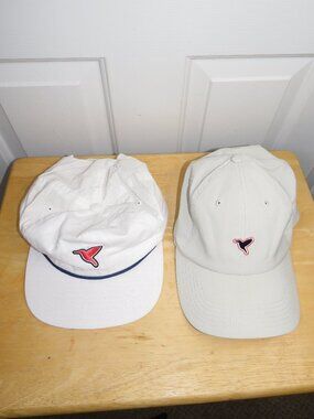 *Lot of 2* Birddogs Adjustable Snapback Hats Bird Logo One Size - White & Beige